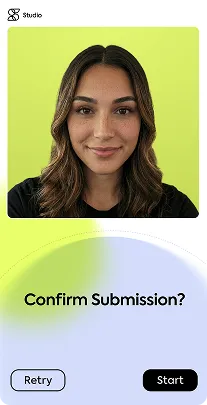 Confirm submission screen