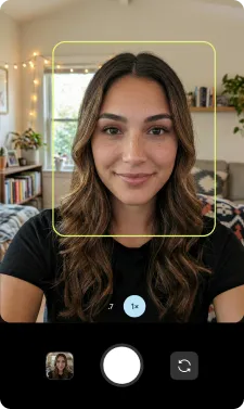 Guided capture interface showing framing guides and lighting tips
