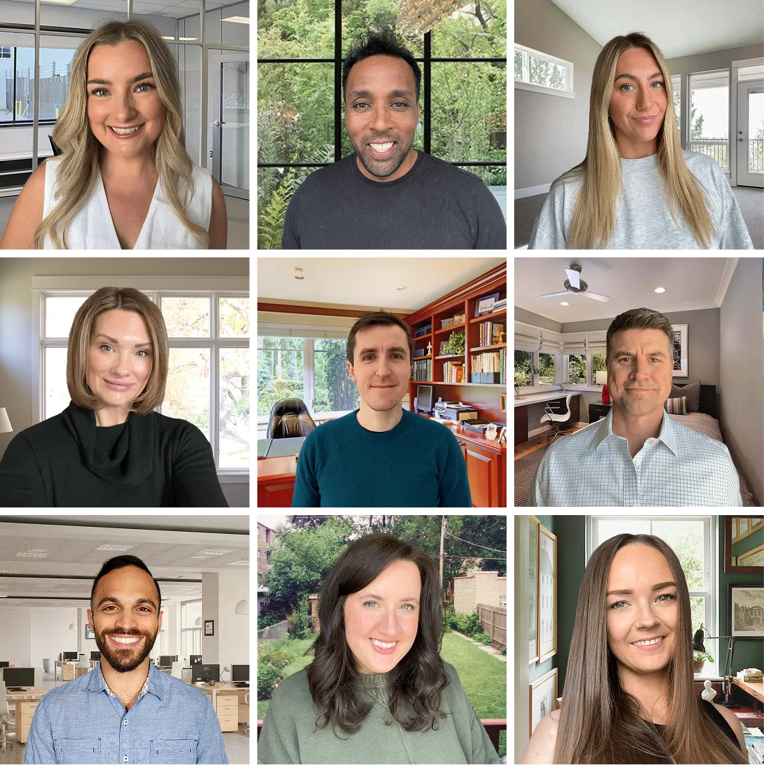 Before: Original employee photos with varied backgrounds